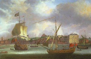 View of Greenwich with shipping